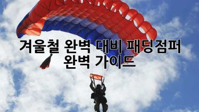 겨울철 완벽 대비! 패딩점퍼 완벽 가이드