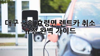 대구 군위 효령면 렌트카 취소 규정 완벽 가이드